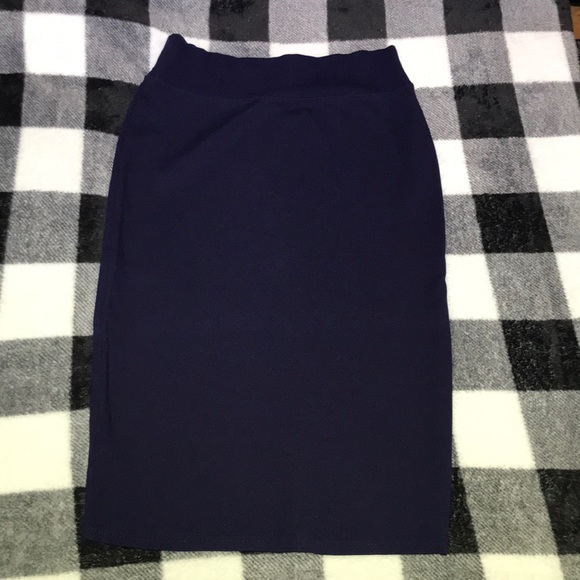 Navy Blue Pencil Skirt - Picture 1 of 7